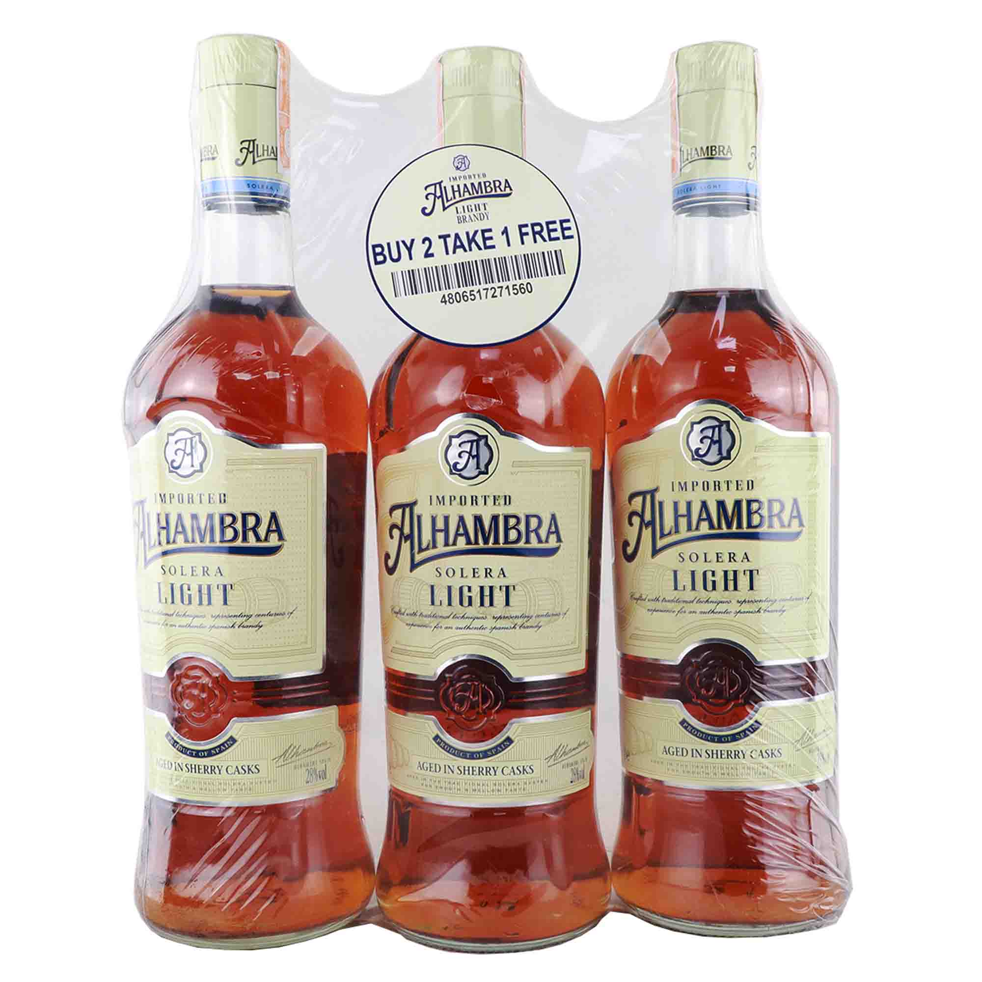 Alhambra Solera Light Brandy (1L x 3pcs) Alhambra Solera Light Brandy (1L x 3pcs)